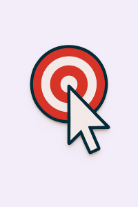 image of a mouse cursor pointing to the center of a bullseye target