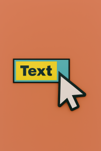 image indicating a mouse cursor highlighting a word in a text box